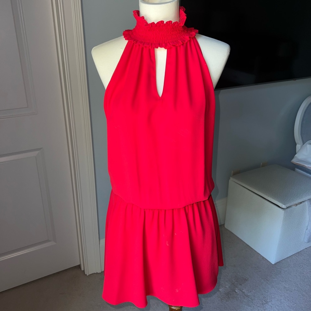 Amanda Uprichard High Neck Ruffle Dress